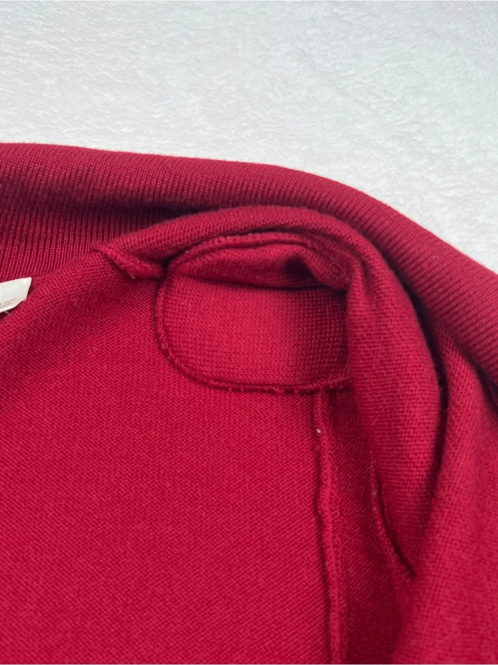 Vintage Perry Ellis Portfolio 100% Wool Cardigan S Red Italy Shoulder Pads